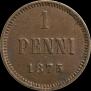 1 пенни 1875 года