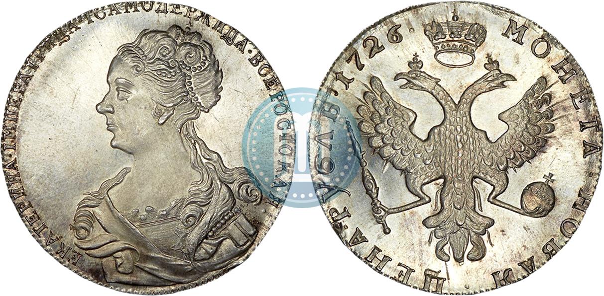 1 Rubl 1726 Goda Cena Serebryanoj Monety Ekateriny 1 Stoimost Na Aukcionah Novodel Gurt Shnur Vpravo