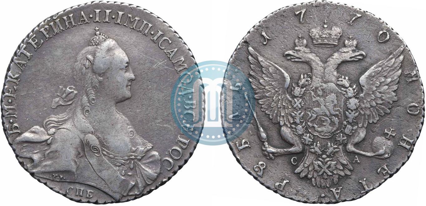 1 Rubl 1770 Goda Spb Sa Cena Serebryanoj Monety Ekateriny 2 Stoimost Na Aukcionah Gurt Shnur Vlevo
