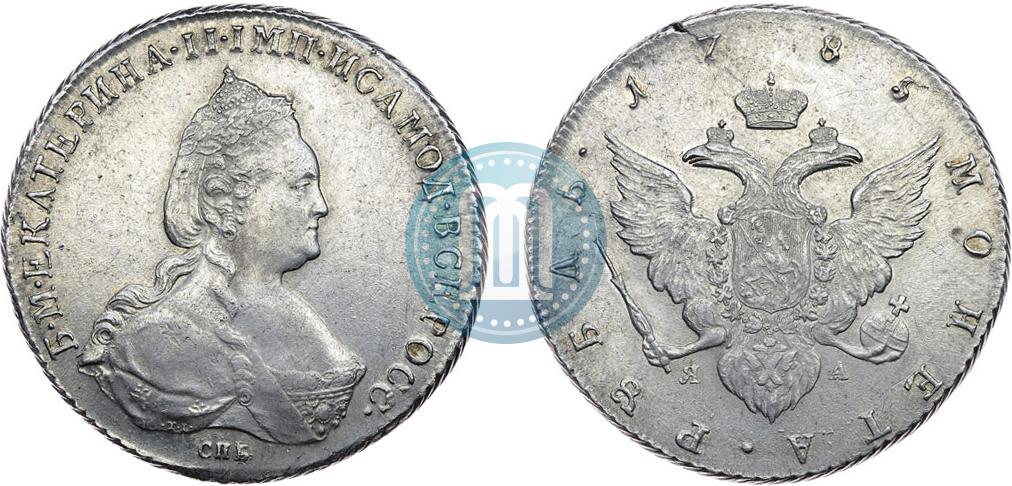 1 Rubl 1785 Goda Spb Yaa Cena Serebryanoj Monety Ekateriny 2 Stoimost Na Aukcionah Gurt Shnur Vlevo