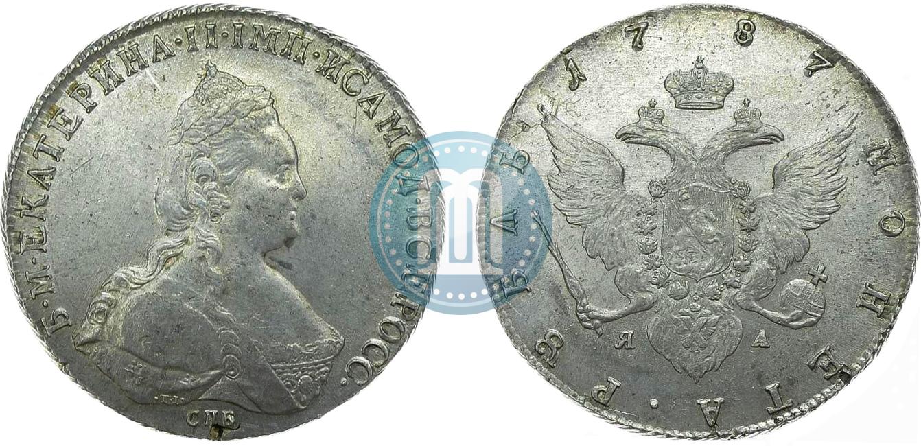 1 Rubl 1787 Goda Spb Yaa Cena Serebryanoj Monety Ekateriny 2 Stoimost Na Aukcionah Gurt Shnur Vlevo