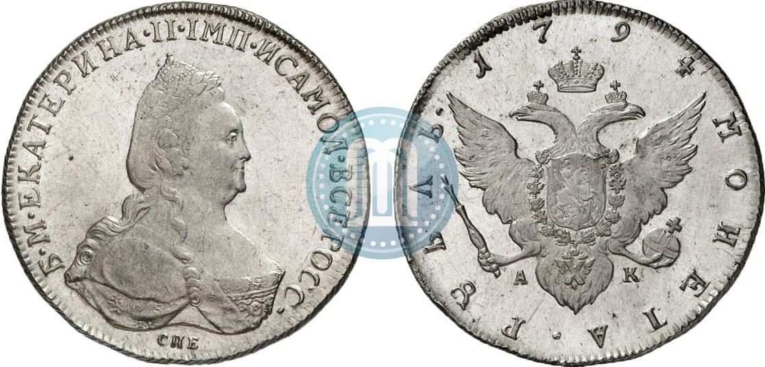 1 Rubl 1794 Goda Spb Ak Cena Serebryanoj Monety Ekateriny 2 Stoimost Na Aukcionah Gurt Shnur Vlevo