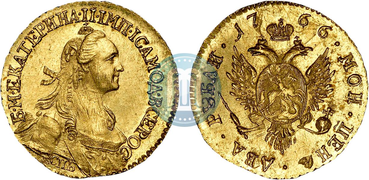 2 Rublya 1766 Goda Spb Cena Zolotoj Monety Ekateriny 2 Stoimost Na Aukcionah Gurt Shnur Vlevo