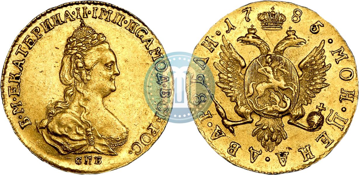 2 Rublya 1785 Goda Spb Cena Zolotoj Monety Ekateriny 2 Stoimost Na Aukcionah Gurt Shnur Vlevo