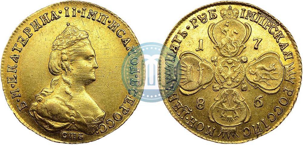 5 Rublej 1786 Goda Spb Cena Zolotoj Monety Ekateriny 2 Stoimost Na Aukcionah Gurt Shnur Vlevo