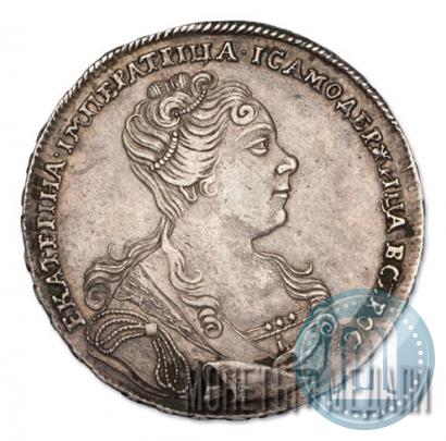Picture 1 rouble 1727 year  "Moscow type, portrait turned to the right"