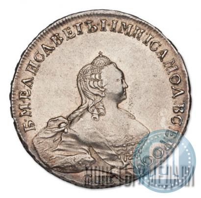 Picture 1 rouble 1754 year СПБ-IМ "Portrait by Benjamin Scott"