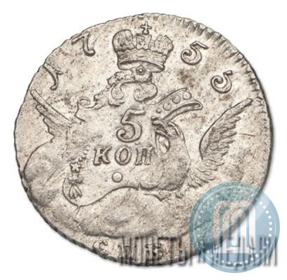 Picture 5 kopecks 1755 year СПБ 