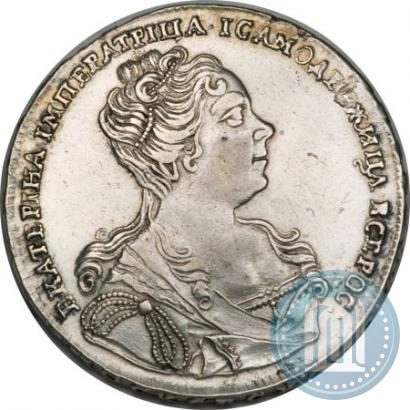 Picture 1 rouble 1727 year  "Moscow type, portrait turned to the right"