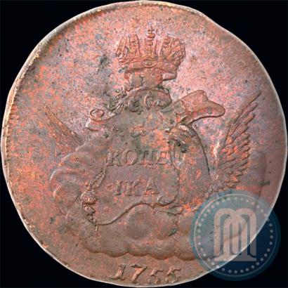 Фото 1 копейка 1755 года ММД 