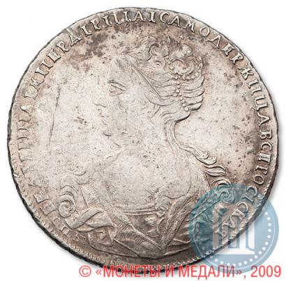 Picture 1 rouble 1725 year СПБ "Petersburg type, portrait turned to the left"