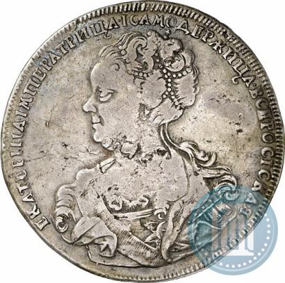 Picture 1 rouble 1725 year СПБ "Petersburg type, portrait turned to the left"