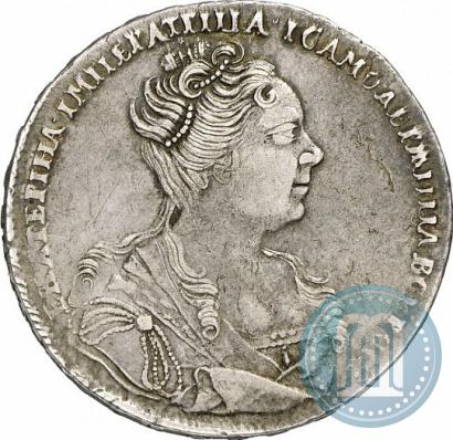 Picture 1 rouble 1727 year  "Moscow type, portrait turned to the right"