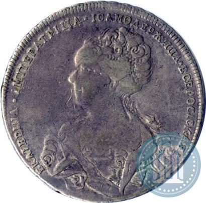 Picture 1 rouble 1725 year  "Petersburg type, portrait turned to the left"