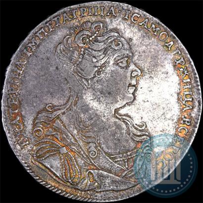 Фото 1 рубль 1727 года  "Московский тип, портрет вправо"