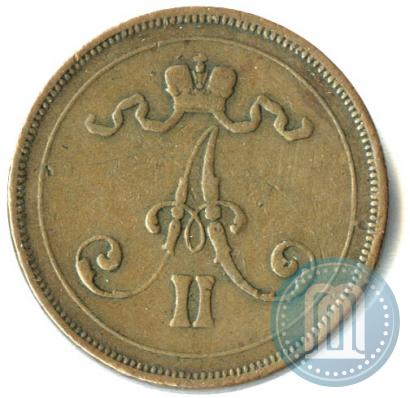Фото 10 пенни 1875 года  