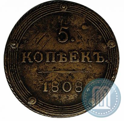 Picture 5 kopecks 1808 year КМ 