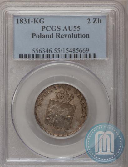 Picture 2 złote 1831 year KG "Polish uprising"