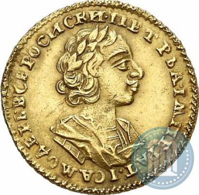 Picture 2 roubles 1724 year  "Portrait in ancient armour"