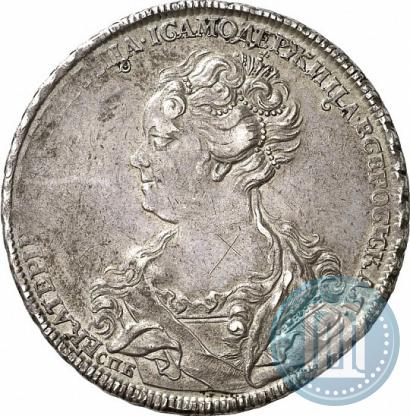 Picture 1 rouble 1725 year СПБ "Petersburg type, portrait turned to the left"