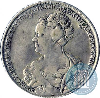 Фото 1 рубль 1725 года СПБ "Петербургский тип, портрет влево"