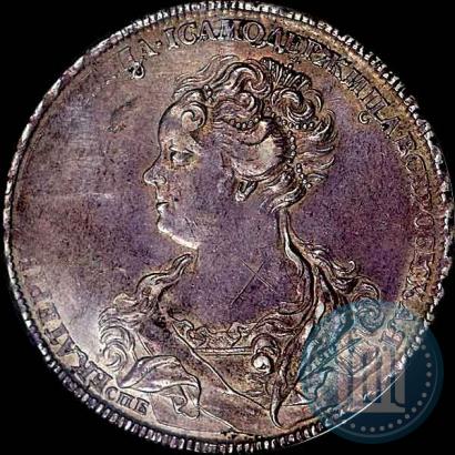 Фото 1 рубль 1725 года СПБ "Петербургский тип, портрет влево"