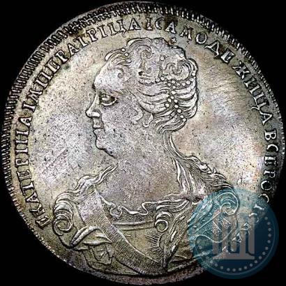 Фото 1 рубль 1725 года СПБ "Петербургский тип, портрет влево"