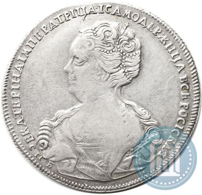 Фото 1 рубль 1725 года СПБ "Петербургский тип, портрет влево"