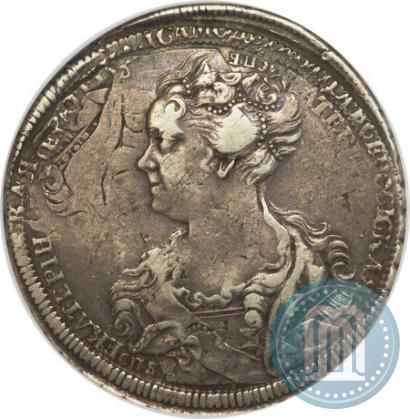 Фото 1 рубль 1725 года СПБ "Петербургский тип, портрет влево"