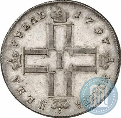 Фото 1 рубль 1797 года СМ-ФЦ "Утяжеленный"