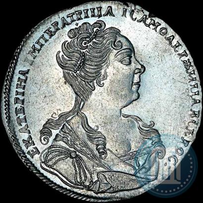 Picture 1 rouble 1727 year  "Moscow type, portrait turned to the right"