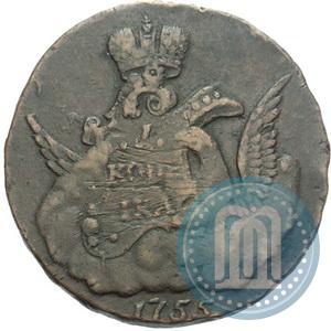 Picture 1 kopeck 1755 year  