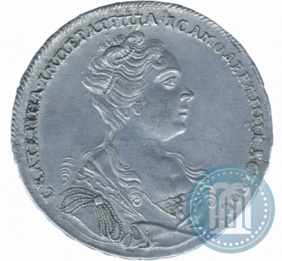 Фото 1 рубль 1726 года  "Московский тип, портрет вправо"