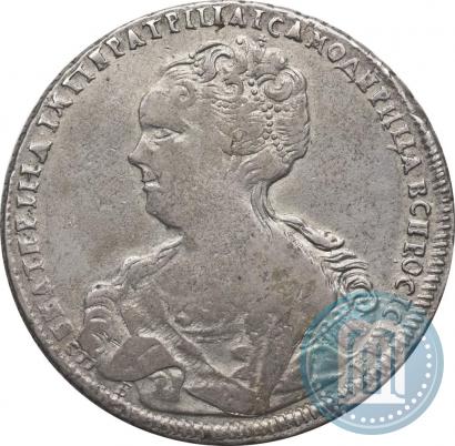 Фото 1 рубль 1725 года СПБ "Петербургский тип, портрет влево"