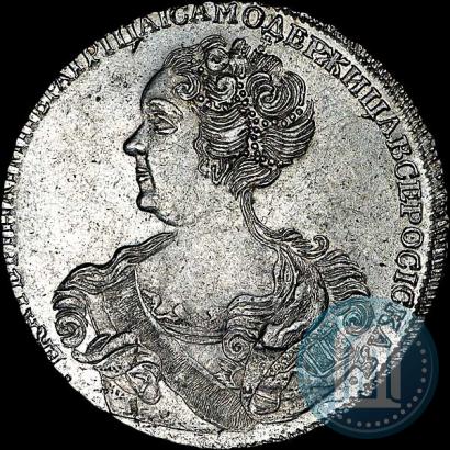 Picture 1 rouble 1725 year СПБ "Petersburg type, portrait turned to the left"