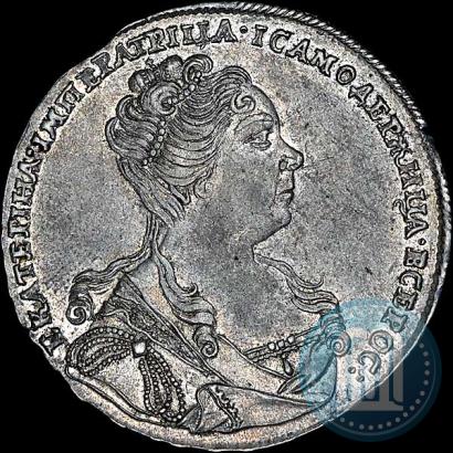 Picture 1 rouble 1727 year  "Moscow type, portrait turned to the right"