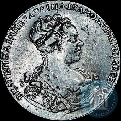 Фото 1 рубль 1727 года СПБ "Высокая прическа"