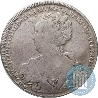 Picture 1 rouble 1725 year СПБ "Petersburg type, portrait turned to the left"