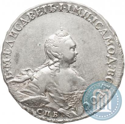 Фото 1 рубль 1754 года СПБ-ЯI "Портрет работы Бенджамина Скотта"