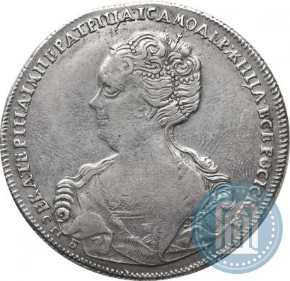 Фото 1 рубль 1725 года СПБ "Петербургский тип, портрет влево"