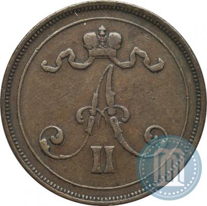 Фото 10 пенни 1875 года  