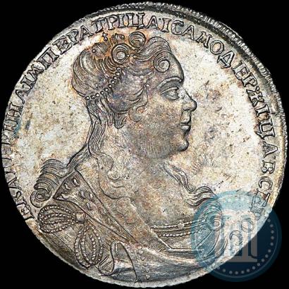 Фото 1 рубль 1727 года СПБ "Петербургский тип, портрет вправо"