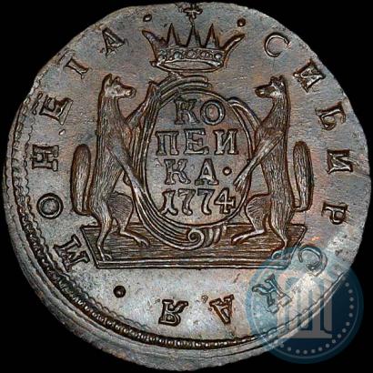 Picture 1 kopeck 1774 year КМ 