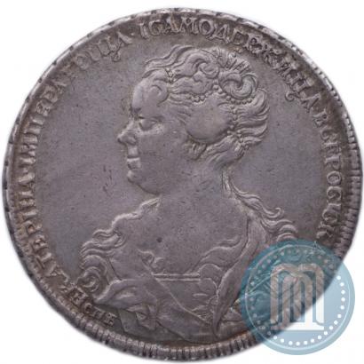 Фото 1 рубль 1725 года СПБ "Петербургский тип, портрет влево"