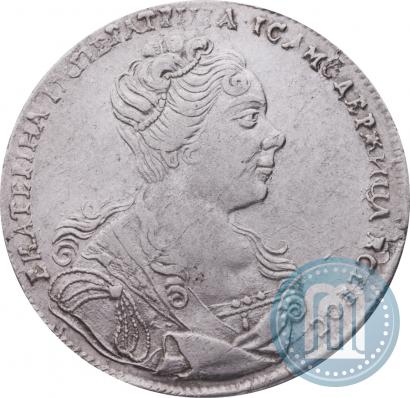 Picture 1 rouble 1727 year  "Moscow type, portrait turned to the right"