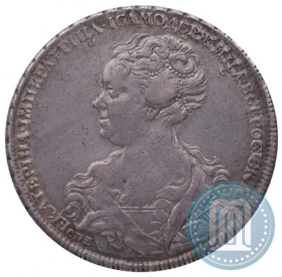 Фото 1 рубль 1725 года СПБ "Петербургский тип, портрет влево"