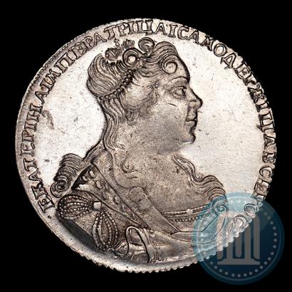 Фото 1 рубль 1727 года СПБ "Петербургский тип, портрет вправо"