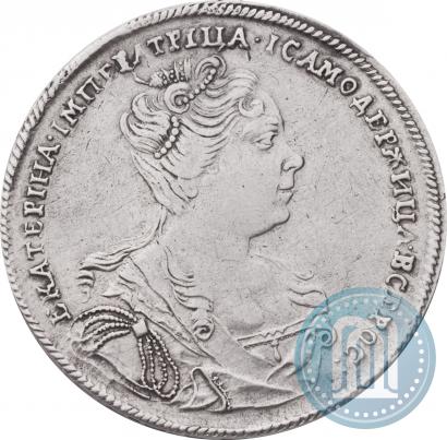 Фото 1 рубль 1727 года  "Московский тип, портрет вправо"