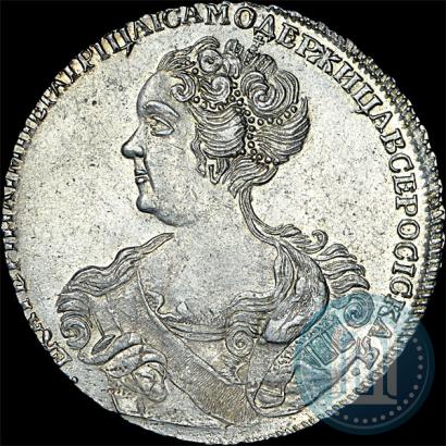 Фото 1 рубль 1725 года СПБ "Петербургский тип, портрет влево"