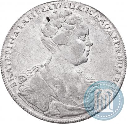 Фото 1 рубль 1726 года СПБ "Петербургский тип, портрет вправо"